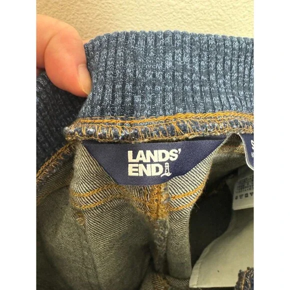 Lands End Boys Small Iron Knee Stretch Pull On Jeans Dark Wash Denim NWT - Picture 8 of 13